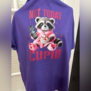 NEW Purple Graphic T-Shirt with Raccoon Design